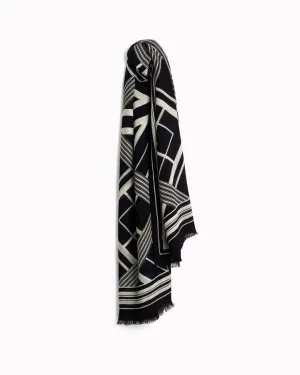 Rag & Bone - Colorblock Scarf in Black/White