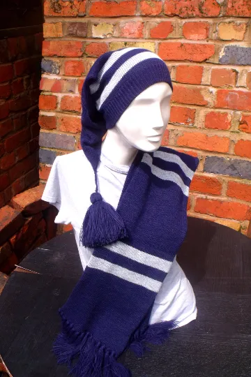 Ravenclaw colours. Harry Potter inspired pixie style slouchy hat in  year 3 style