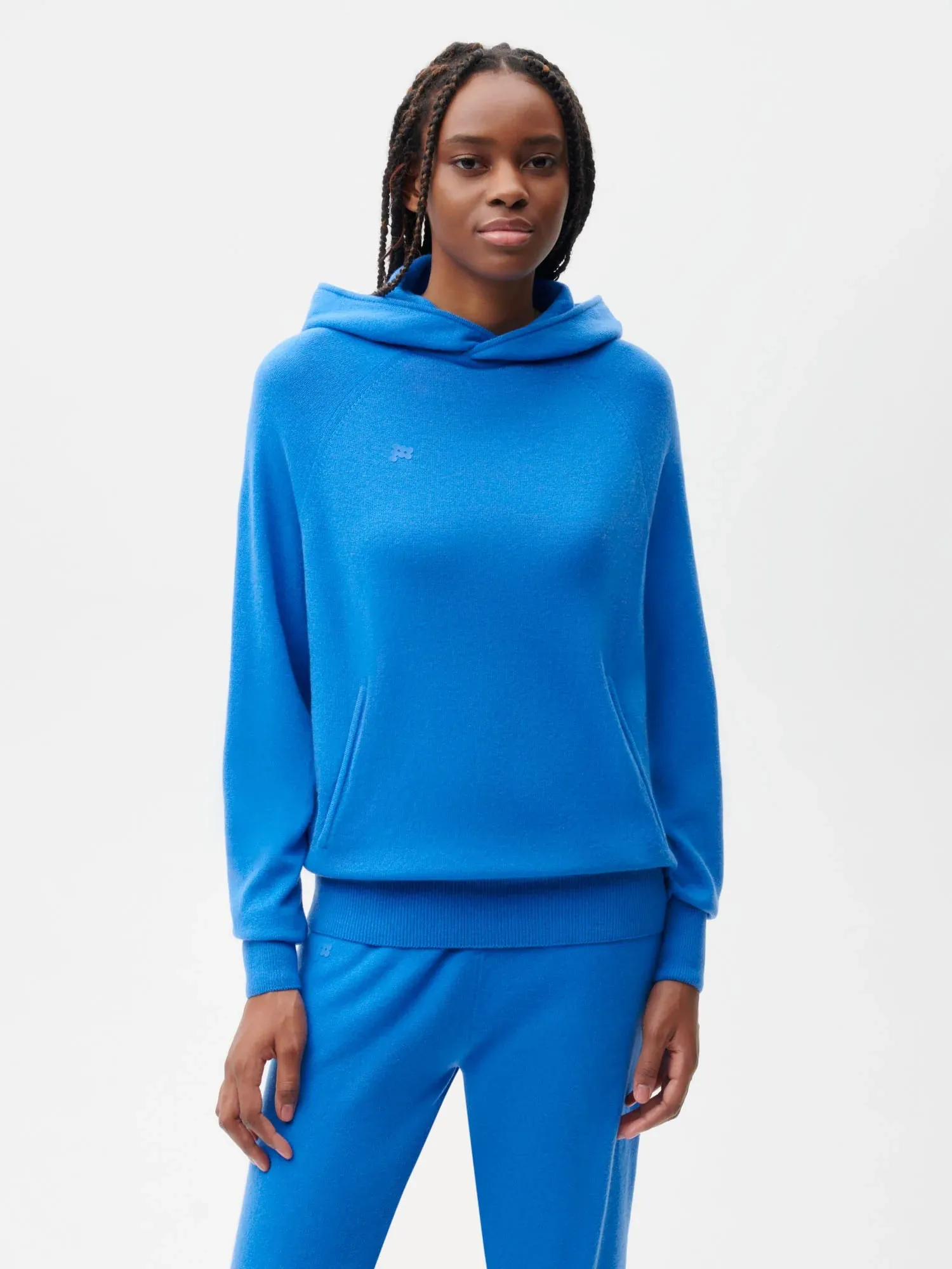 Recycled Cashmere Hoodie—cerulean blue