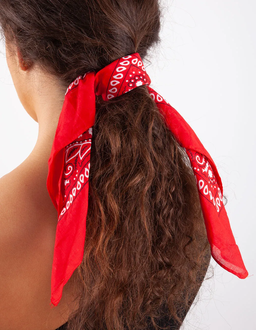 Red Paisley Bandana Hair Scarf