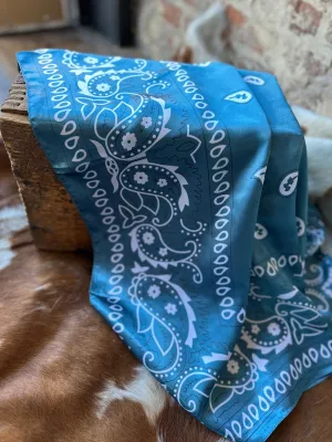 Risata Deep Turquoise Paisley Wild Rag