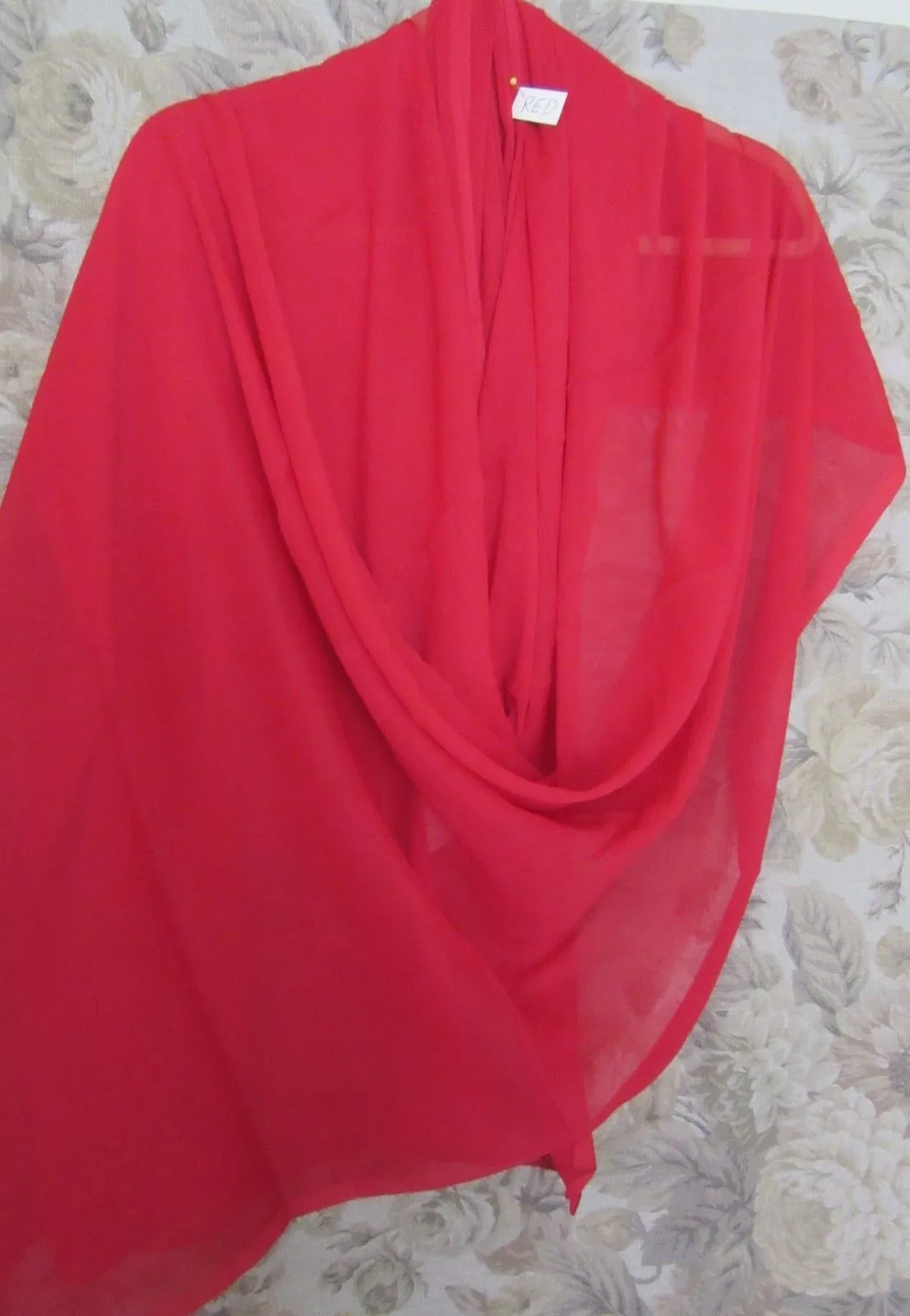 Scarf 6391 Red Georgette Dupatta Chunni Shawl