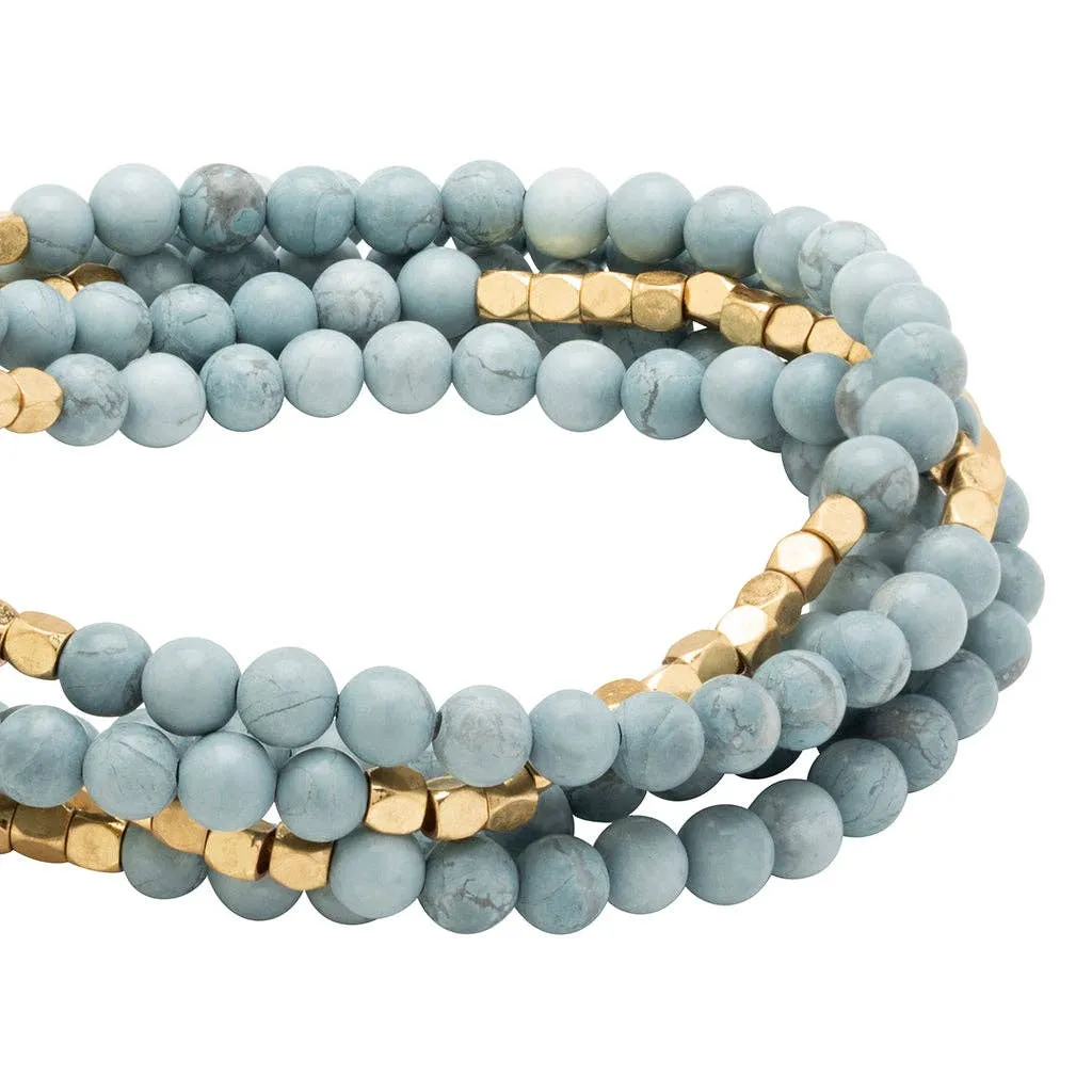 Stone Wrap - Blue Howlite / Gold - Stone of Harmony