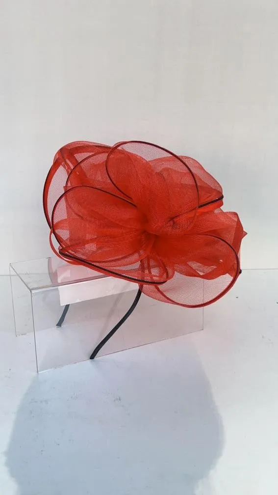 Stunning Red Fascinator with Black Edging