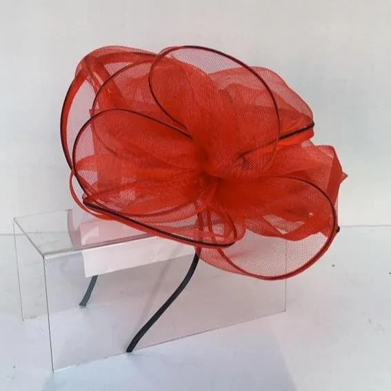 Stunning Red Fascinator with Black Edging