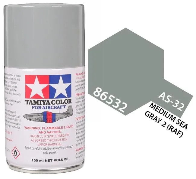 Tamiya 86532 AS-32 Medium Sea Gray 2 (RAF) Aircraft Lacquer Spray Paint 100ml