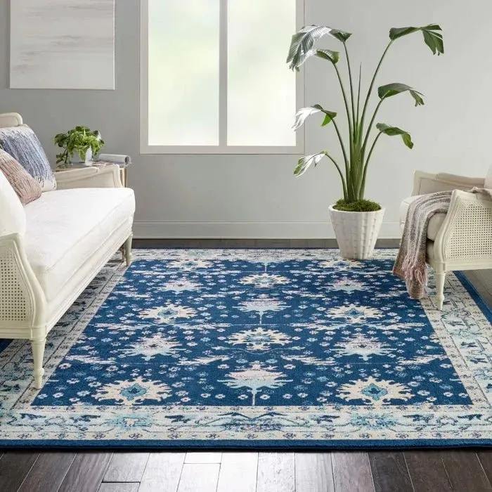 Tranquil TRA10 Navy/Ivory Rug