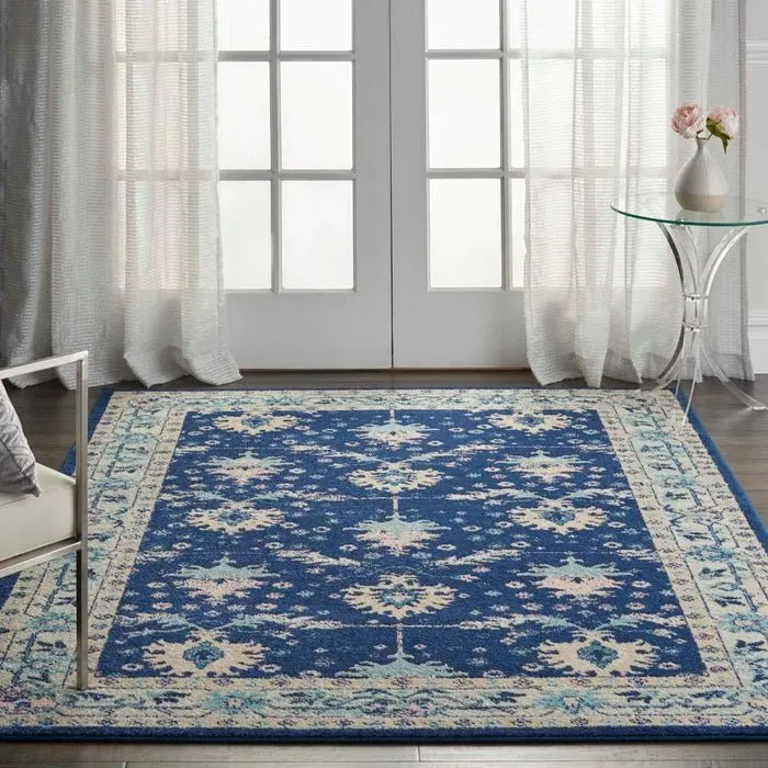 Tranquil TRA10 Navy/Ivory Rug