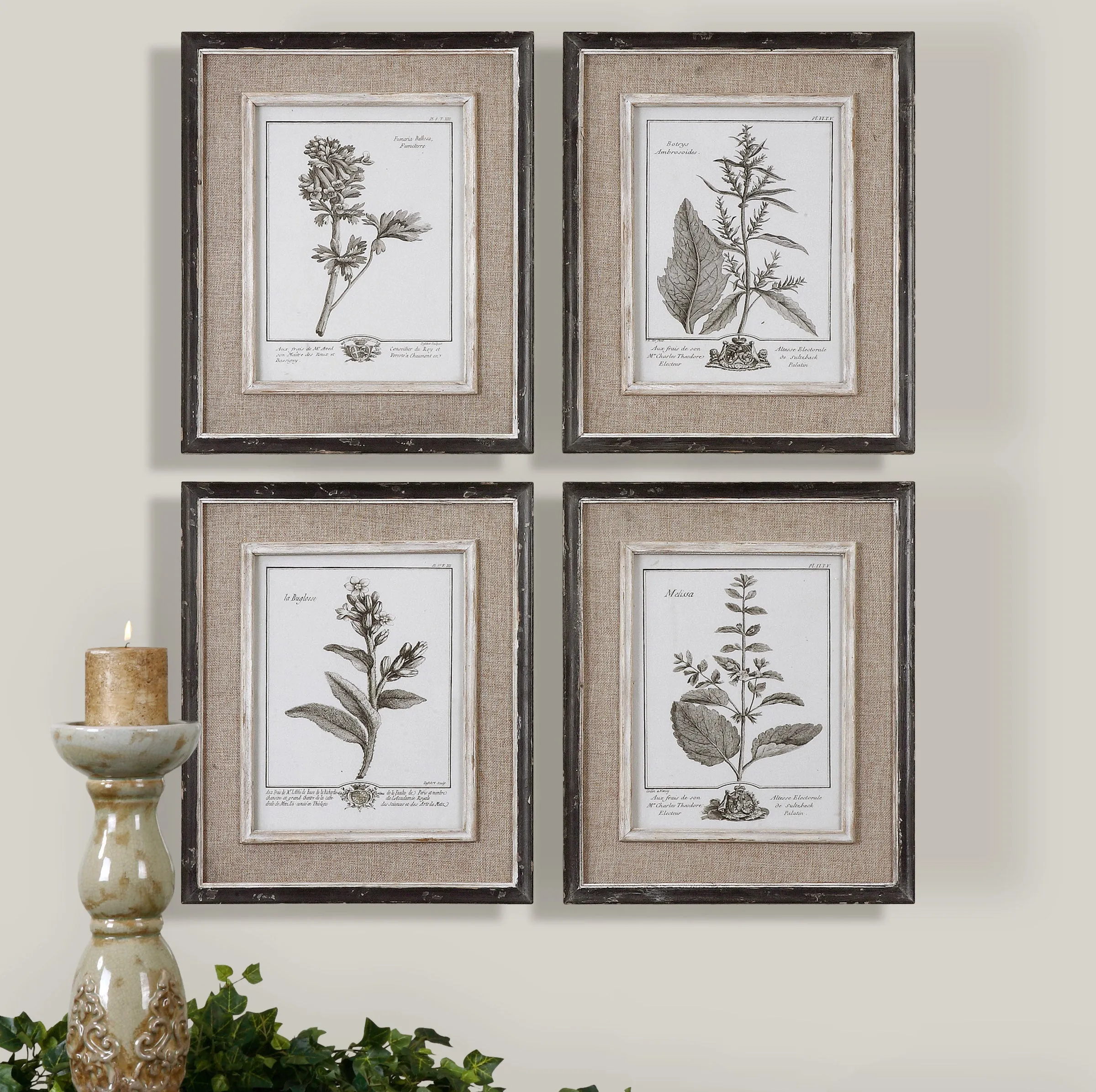 Uttermost Casual Grey Study Framed Art Set/4