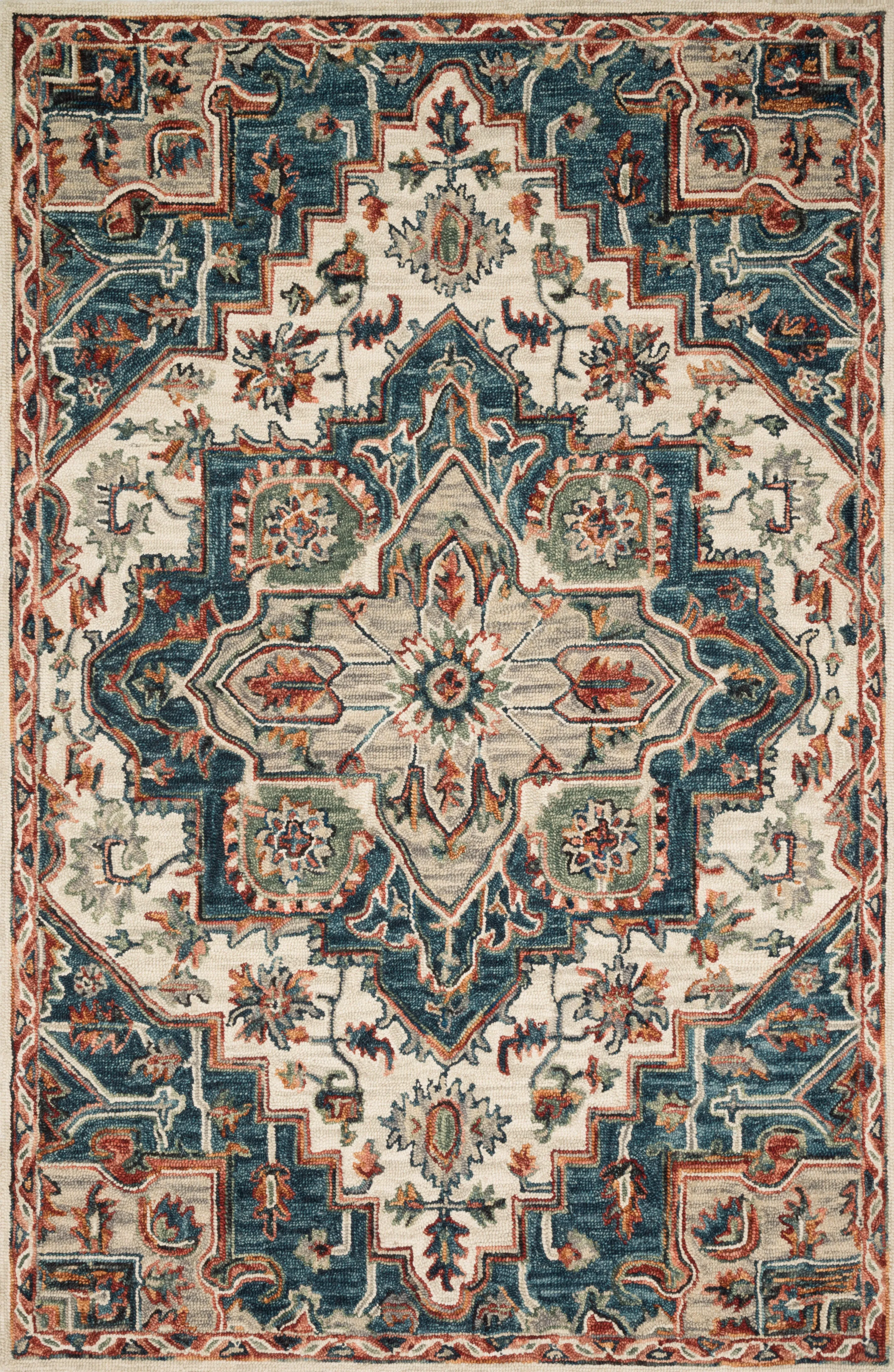 Victoria Rug in Blue & Red