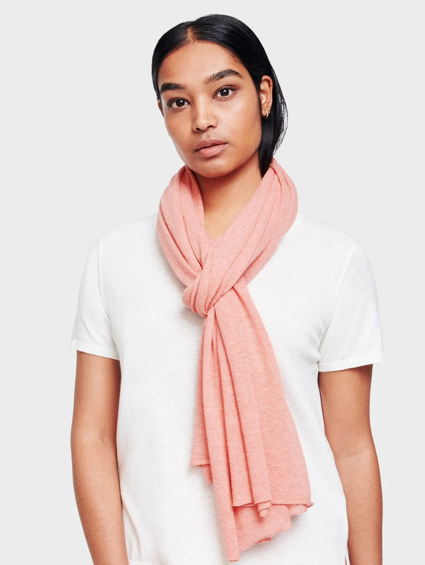 White   Warren - Mini Linen Travel Wrap in Guava Heather