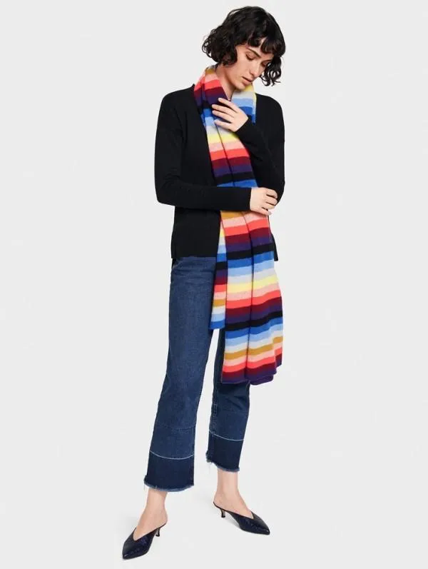 White   Warren- Multi Stripe Travel Wrap Chroma Multi