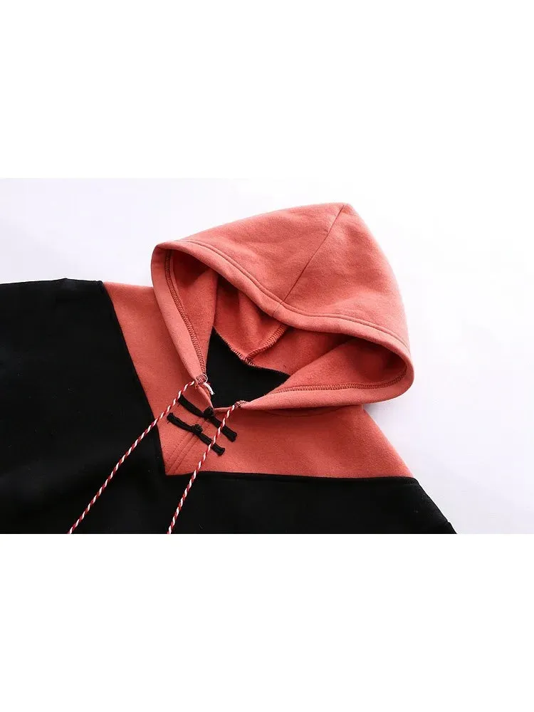 Women Hoodies Fleece Thick Cute Fox Embroidery Winter Autumn  Pullovers Jumpers Japanese Hooded